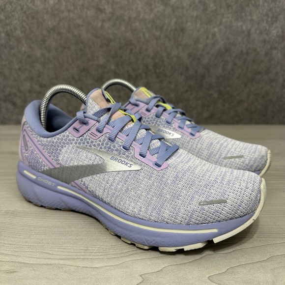 Brooks Shoes - Brooks Ghost 14 Womens Running Shoes Size 9 Lilac Purple Lime 1203561B566